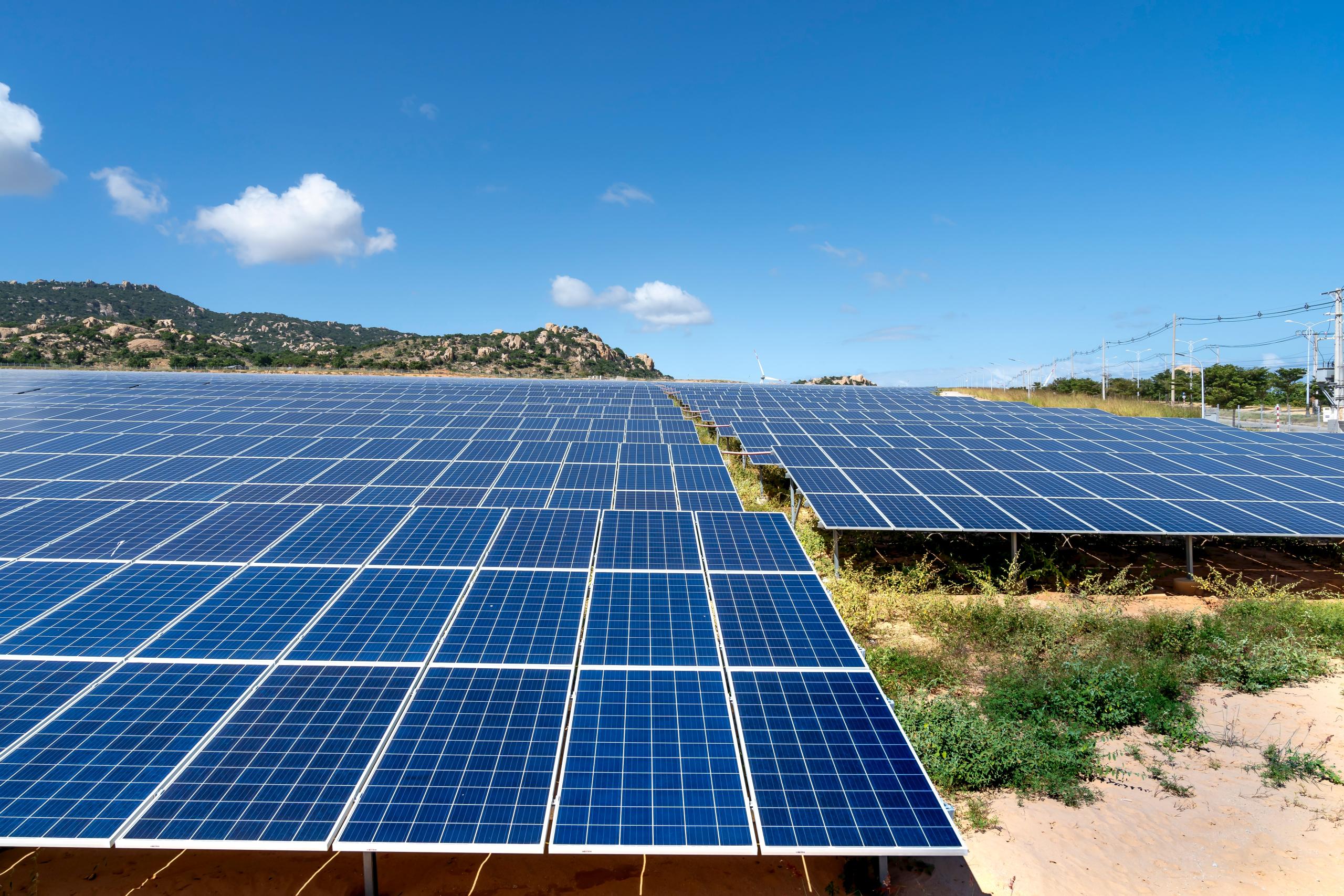 Solar Panel on flat land